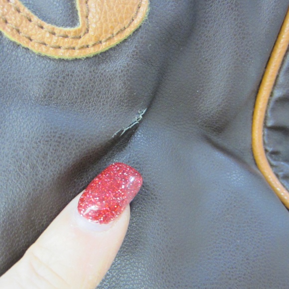 At Violin Purse Shoulder/Double Handle Brown Faux Leather - Picture 4 of 10